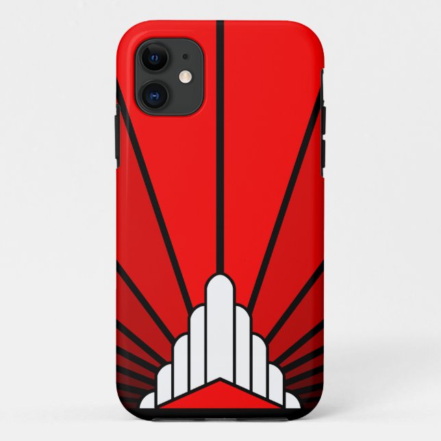 Art deco sun in red Case-Mate iPhone case (Back)