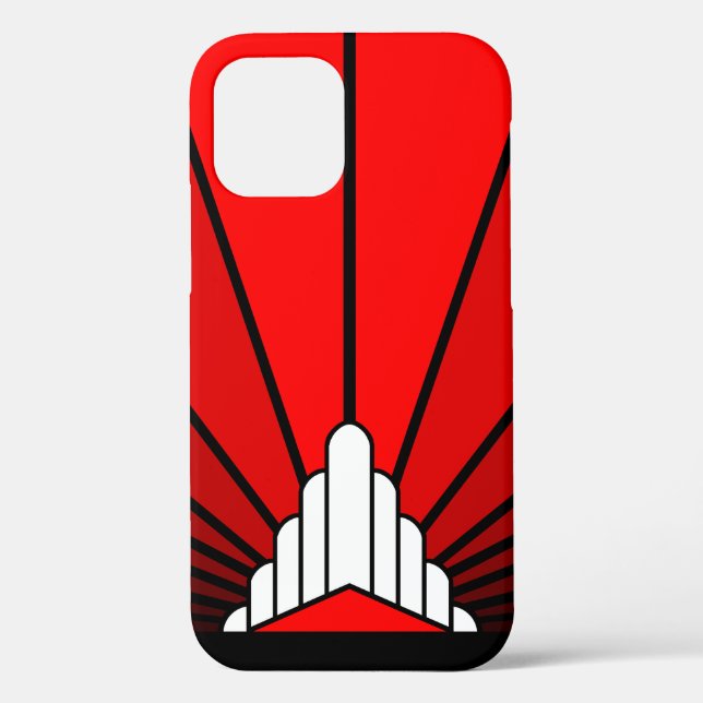 Art deco sun in red Case-Mate iPhone case (Back)