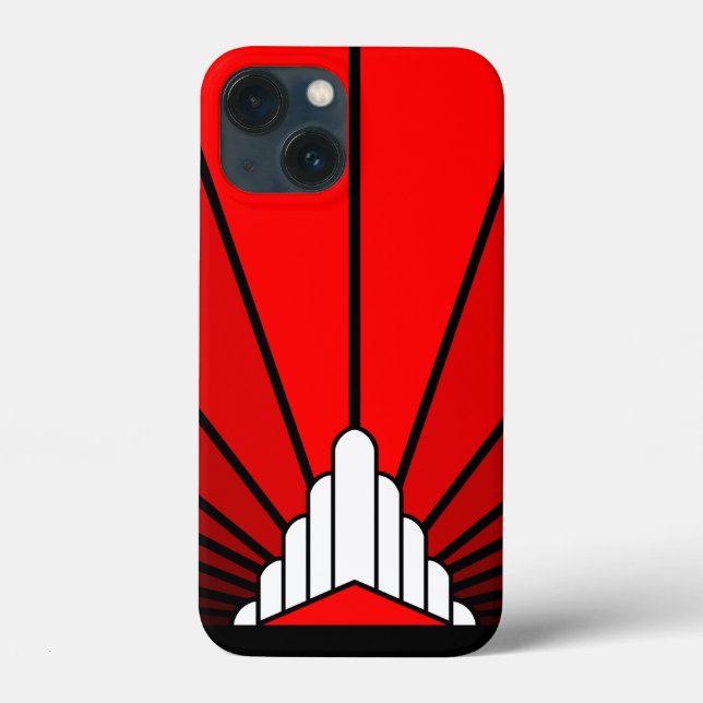 Art deco sun in red Case-Mate iPhone case (Back)