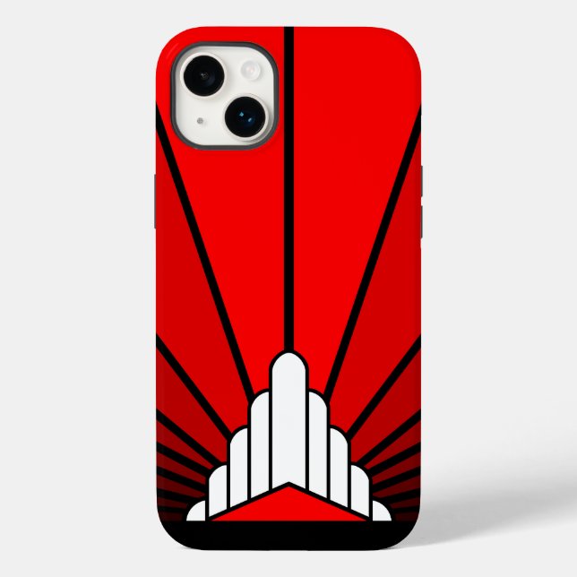 Art deco sun in red Case-Mate iPhone case (Back)