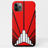 Art deco sun in red