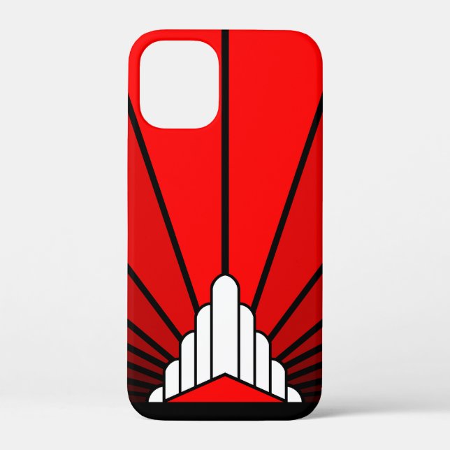 Art deco sun in red Case-Mate iPhone case (Back)