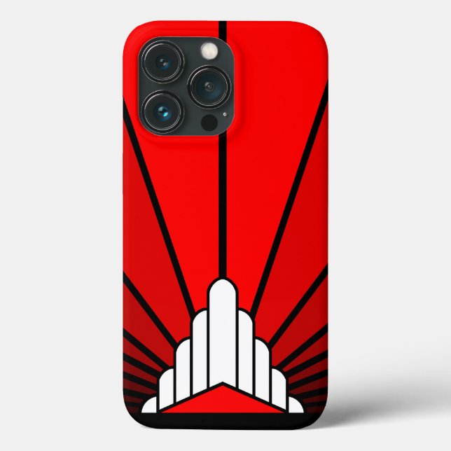 Art deco sun in red Case-Mate iPhone case (Back)