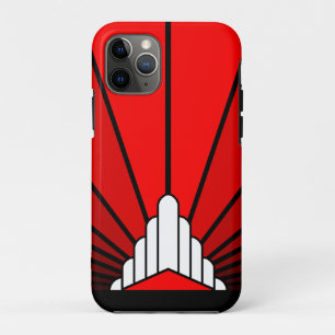Art deco sun in red iPhone 11 pro case