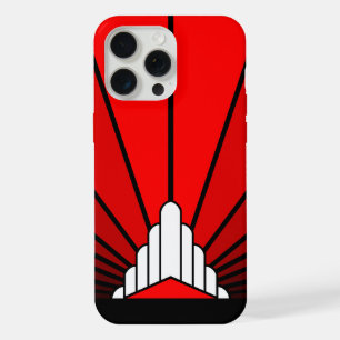 Art deco sun in red iPhone 15 pro max case