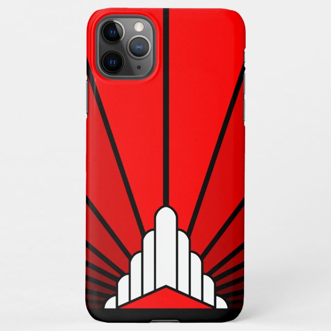 Art deco sun in red iPhone case (Back)