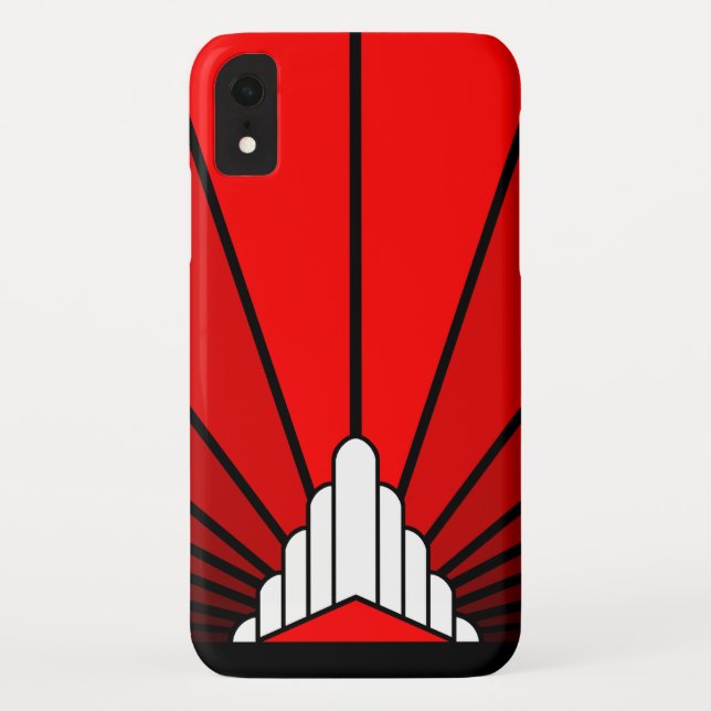 Art deco sun in red iPhone / iPad case (Back)