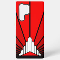 Art deco sun in red