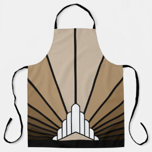 Art deco sun in tan All-Over Print Apron