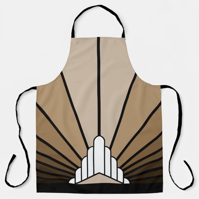 Art deco sun in tan All-Over Print Apron (Front)