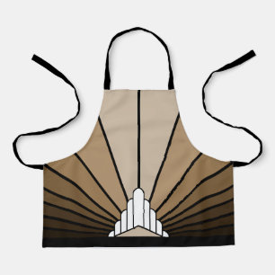 Art deco sun in tan apron
