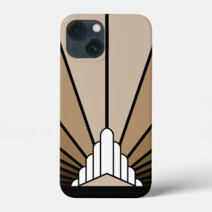 Art deco sun in tan iPhone 13 mini case