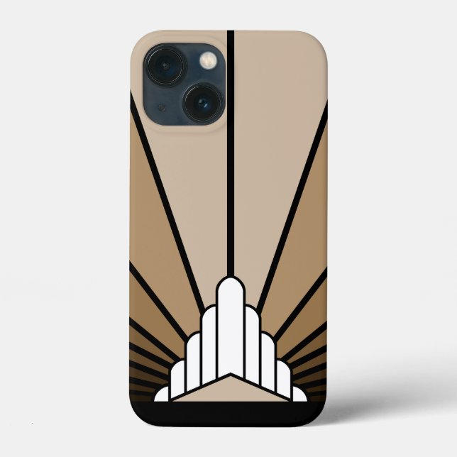Art deco sun in tan Case-Mate iPhone case (Back)