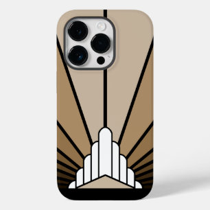 Art deco sun in tan Case-Mate iPhone 14 pro case