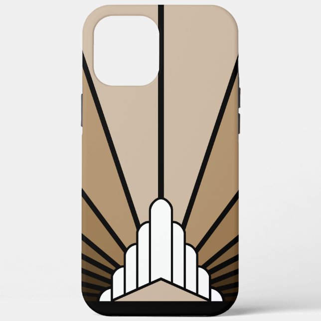 Art deco sun in tan Case-Mate iPhone case (Back)
