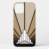 Art deco sun in tan