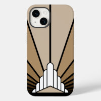 Art deco sun in tan