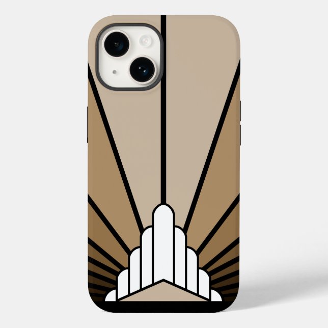 Art deco sun in tan Case-Mate iPhone case (Back)