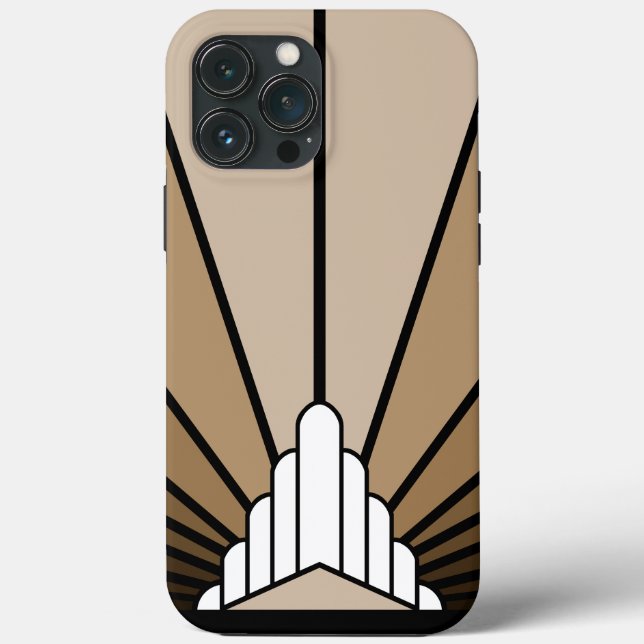 Art deco sun in tan Case-Mate iPhone case (Back)