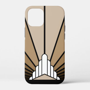 Art deco sun in tan iPhone 12 mini case