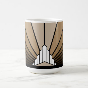 Art deco sun in tan coffee mug