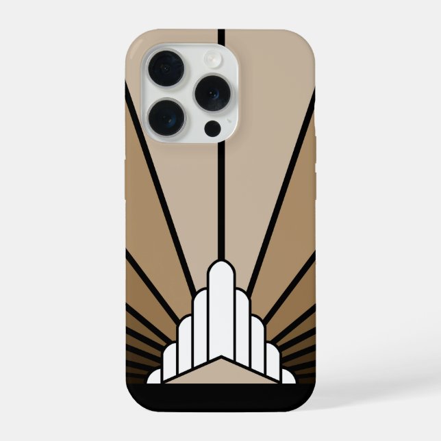 Art deco sun in tan iPhone case (Back)