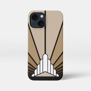 Art deco sun in tan iPhone 13 mini case