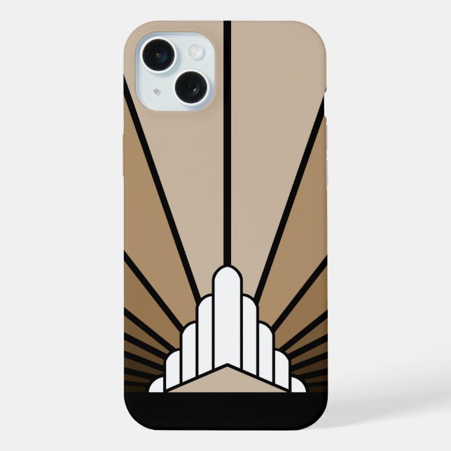 Art deco sun in tan iPhone case (Back)