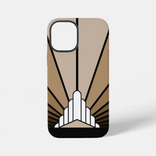 Art deco sun in tan iPhone 12 mini case