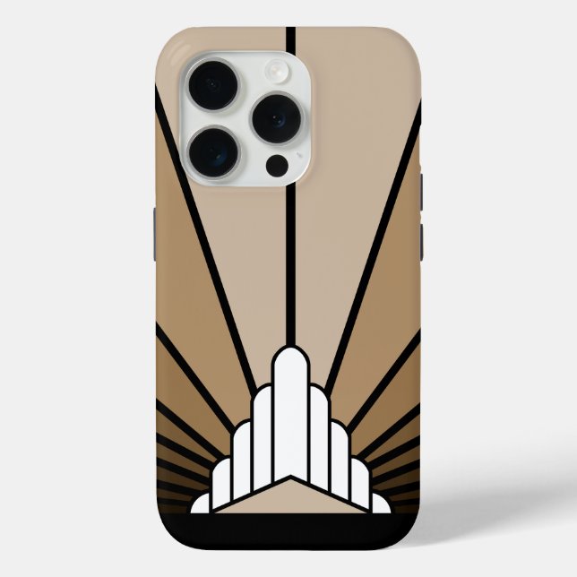 Art deco sun in tan iPhone / iPad case (Back)