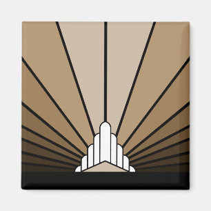 Art deco sun in tan magnet