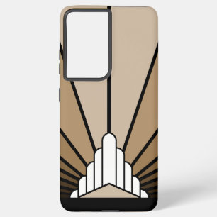 Art deco sun in tan samsung galaxy case