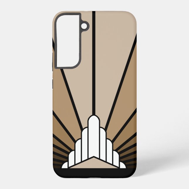 Art deco sun in tan samsung galaxy s22+ case (Back)