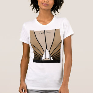Art deco sun in tan T-Shirt