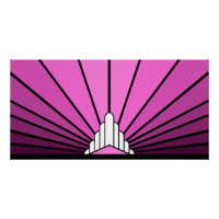 Art deco sun pink