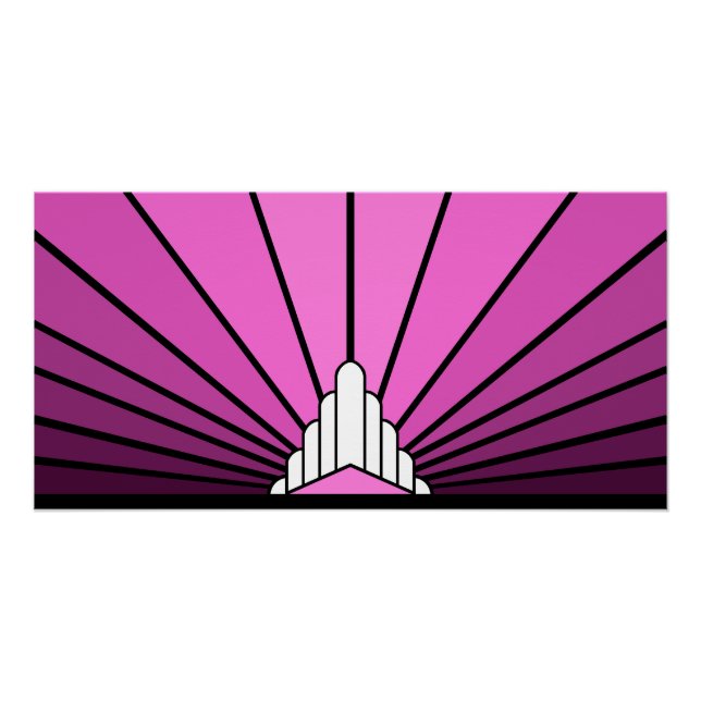 Art deco sun pink poster (Front)