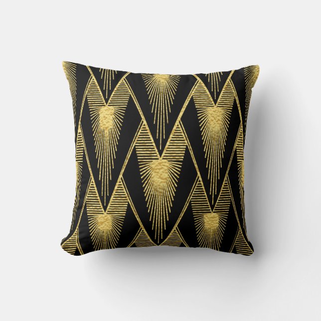 Art Deco Sunburst Drop Cushion (Front)
