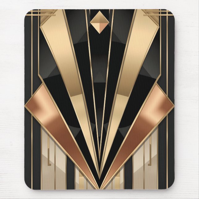 Art Deco Sunburst Geometric Luxury Design Mouse Pad (Front)