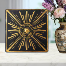 Art Deco Sunburst Gold Black Geometric Design
