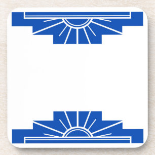 Art Deco Sunburst in Deep Blue Coaster