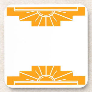 Art Deco Sunburst in Golden Yellow Coaster