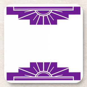 Art Deco Sunburst in Purple Coaster