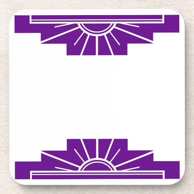Art Deco Sunburst in Purple Coaster (Front)