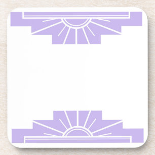 Art Deco Sunburst in Purple Pastel Coaster