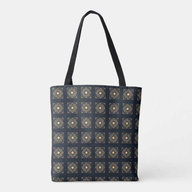 Art Deco Sunburst Minimalist Tote Bag (Back)