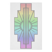 Art Deco Sunburst Pattern in Pastels