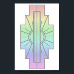Art Deco Sunburst Pattern in Pastels Poster<br><div class="desc">Based on classic art deco shapes,  this sunburst pattern was recreated in gorgeous soft pastels</div>