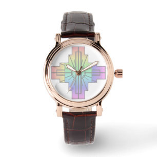 Art Deco Sunburst Pattern in Pastels Watch