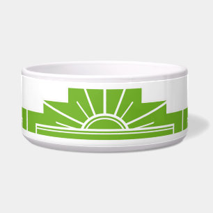 Art Deco Sunburst Pattern in White and Lime