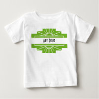 Art Deco Sunburst Pattern in White and Lime Baby T
